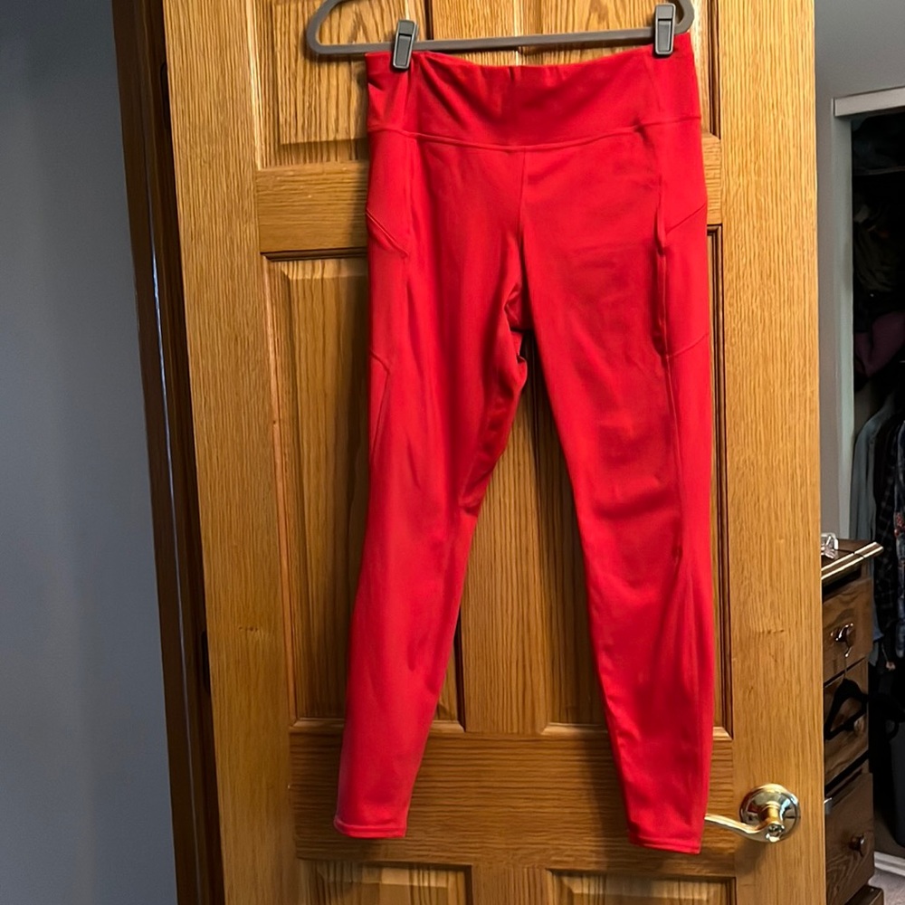 Athleta leggings. Red. Size L